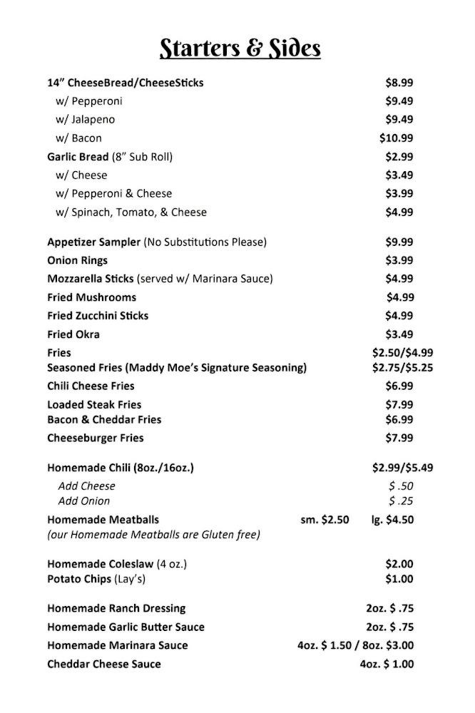 Maddy Moe's Pizza Menu image 3